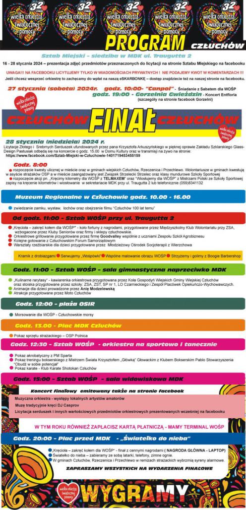 Wielka Orkiestra Świąteczna Pomocy w powiecie człuchowskim z bogatym programem na 32. finał