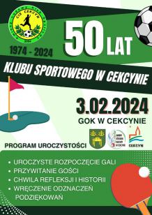Gminny Ludowy Klub Sportowy "Cis" w Cekcynie ma pół wieku. Dziś (3.02) z tej okazji uroczysta gala