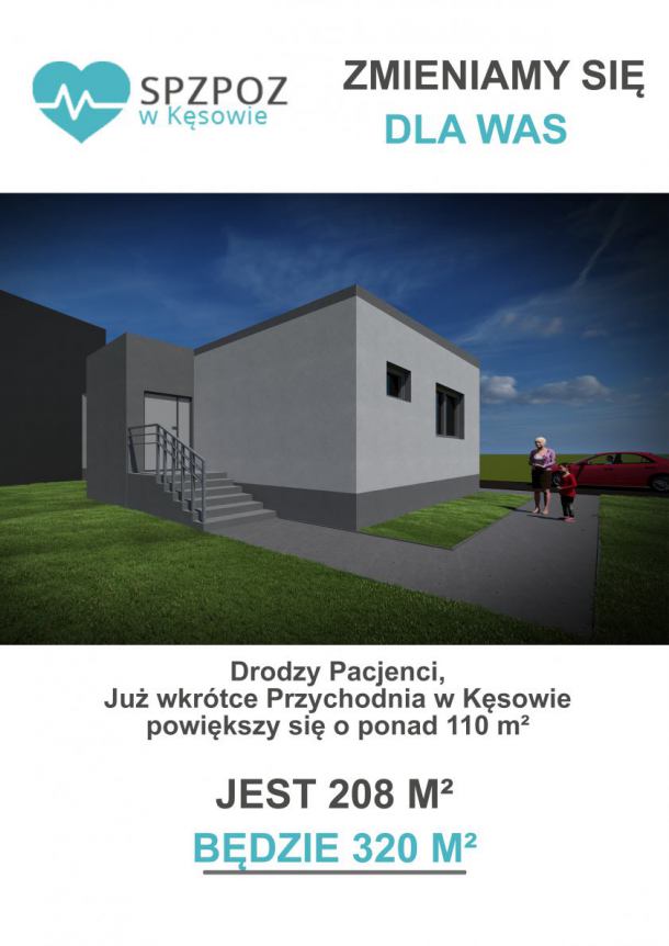Przychodnię w gminie Kęsowo czeka rozbudowa. Jest możliwe, że przetarg zostanie ogłoszony jeszcze w marcu