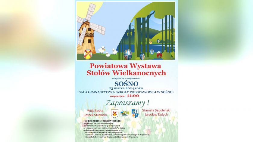 W Sośnie odbędzie się dziś 23.03 powiatowa wystawa stołów wielkanocnych