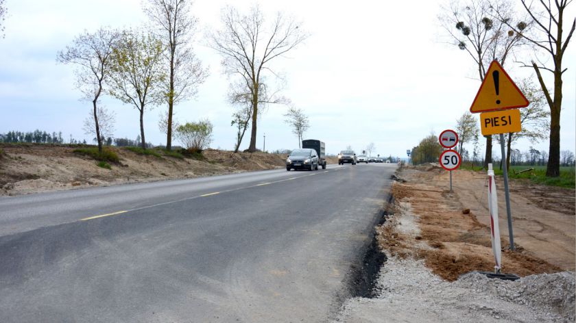 Zaawansowanie prac drogowych na odcinku drogi krajowej nr 22 z Chojnic do Czerska wynosi 35 procent
