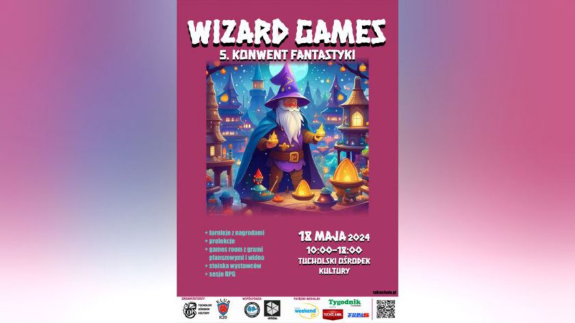 W Tucholskim Ośrodku Kultury w sobotę 18.05 kolejna edycja Wizard Games. To impreza zrzeszająca amatorów fantastyki i gier