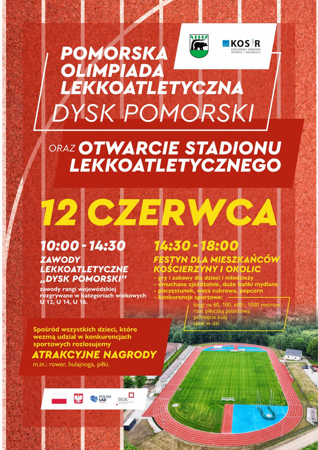 Już jutro (12.06.) wielkie otwarcie stadionu lekkoatletycznego w Kościerzynie