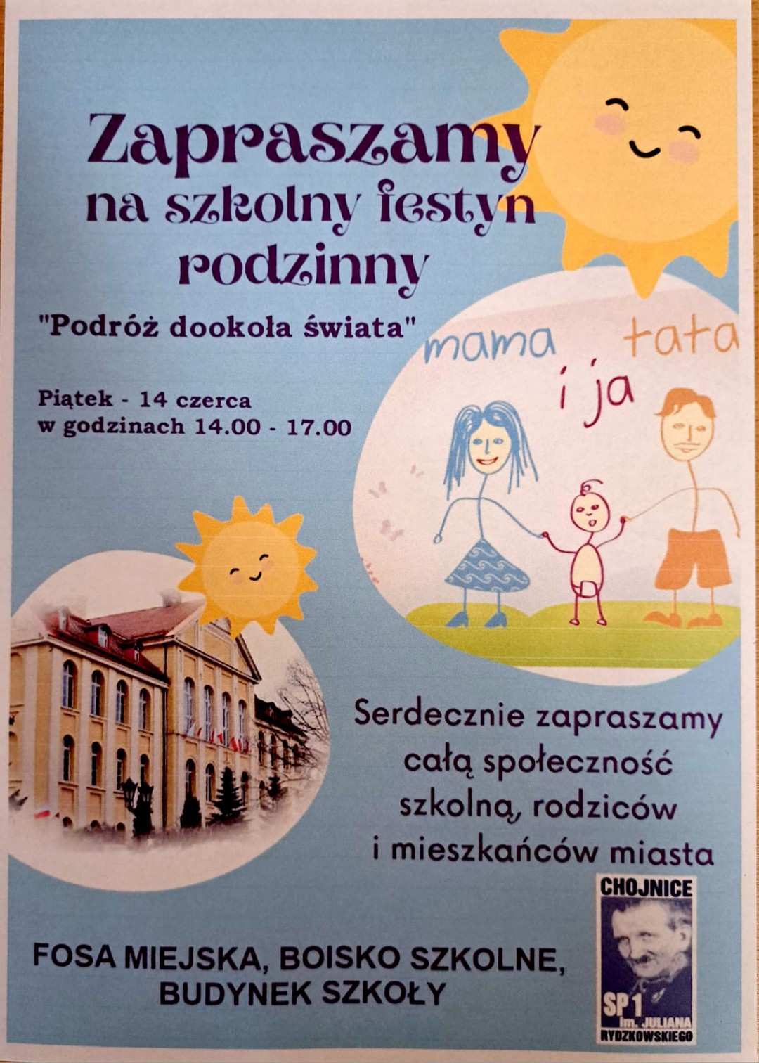 W Chojnicach odbędzie się dziś (14.06.) Szkolny Festyn Rodzinny "Mama, tata i ja"