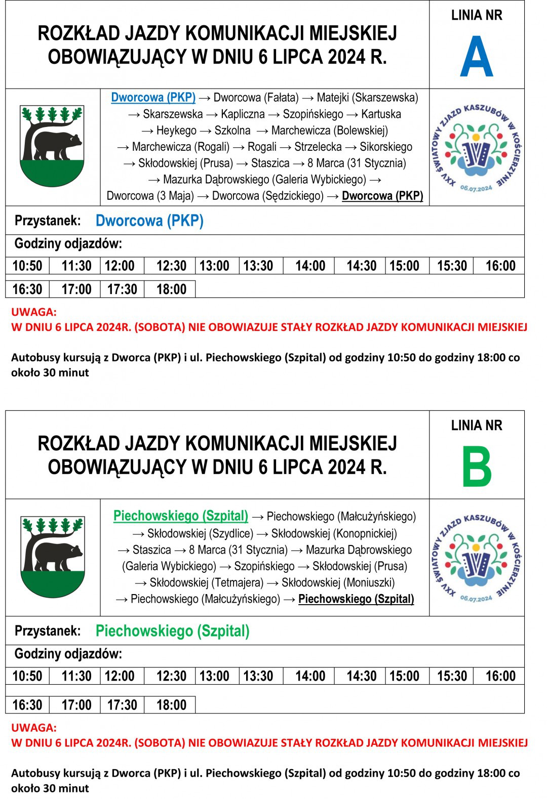 Szykują się spore zmiany w organizacji ruchu w Kościerzynie w związku z 25. Światowym Zjazdem Kaszub&oacute;w