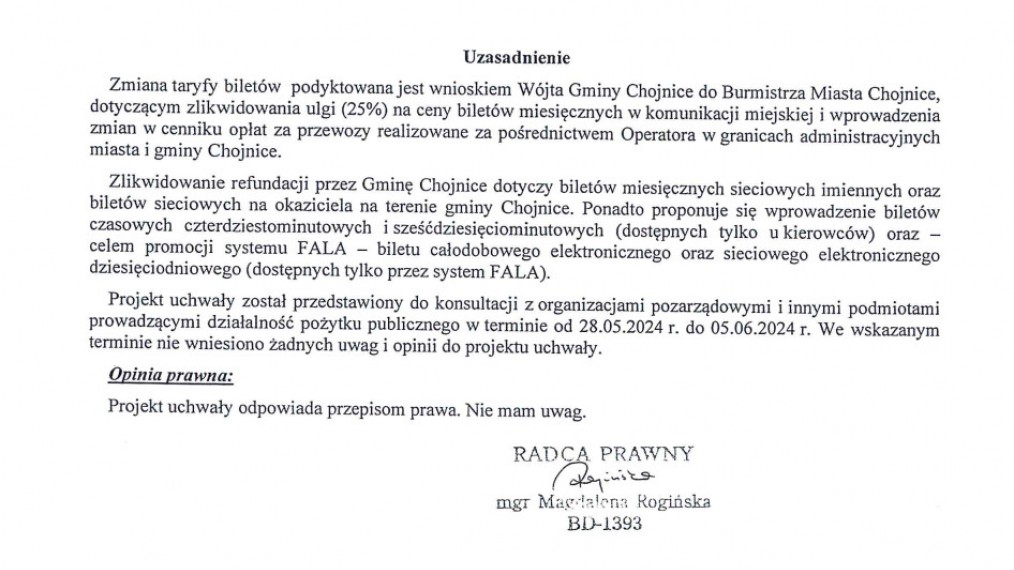 MZK Chojnice podniesie ceny wybranych miejsko-gminnych bilet&oacute;w miesięcznych