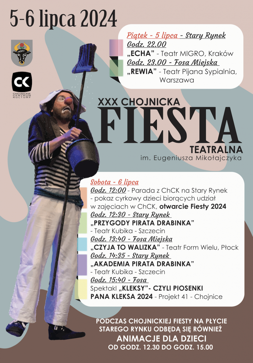 Jutro (5.07) startuje 30. Chojnicka Fiesta Teatralna