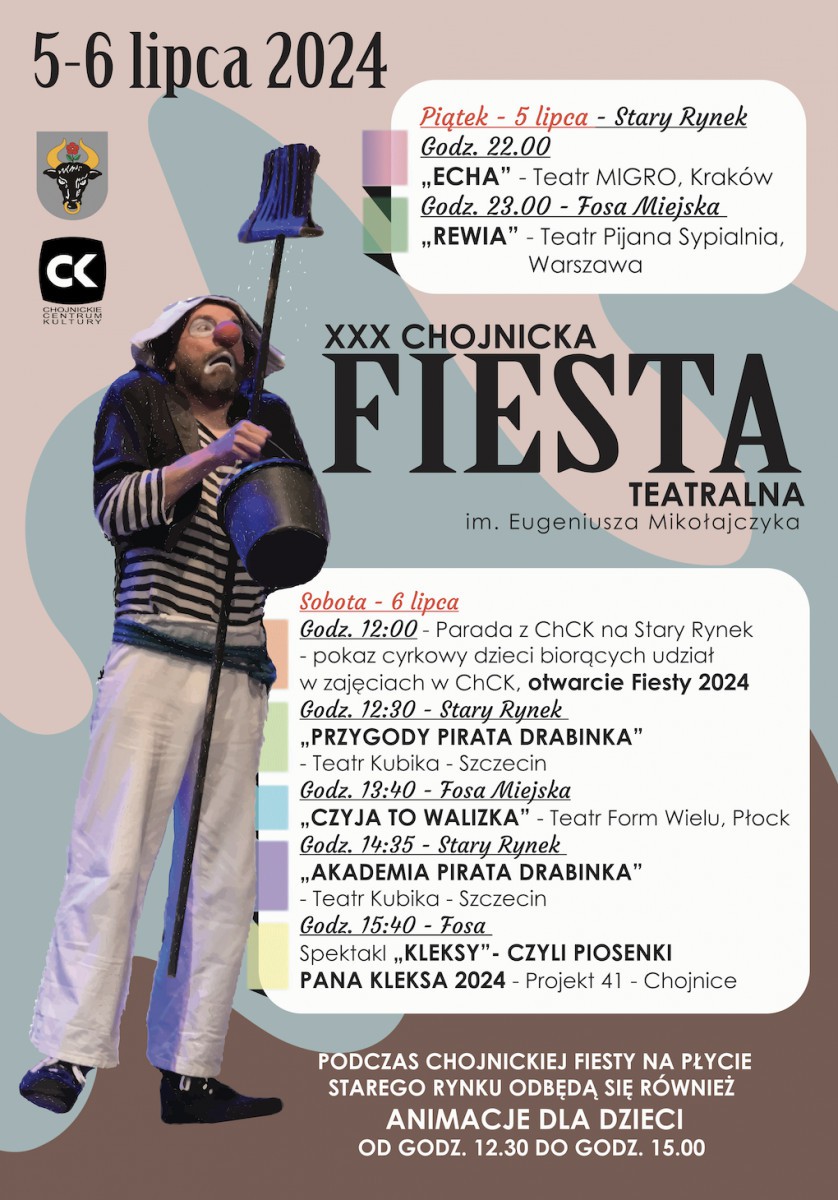 Dziś (5.07.) wieczorem rusza jubileuszowa, 30. Chojnicka Fiesta Teatralna (ROZMOWA)