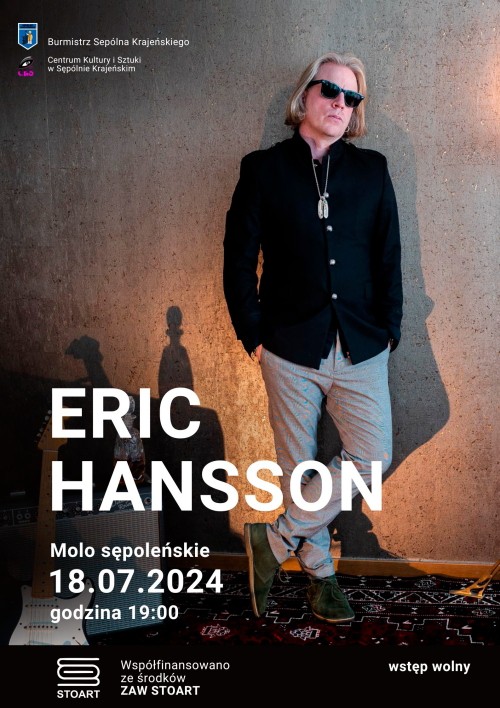 Szwedzki bluesman Eric Hansson wystąpi jutro (18.06) na molo w Sęp&oacute;lnie Krajeńskim