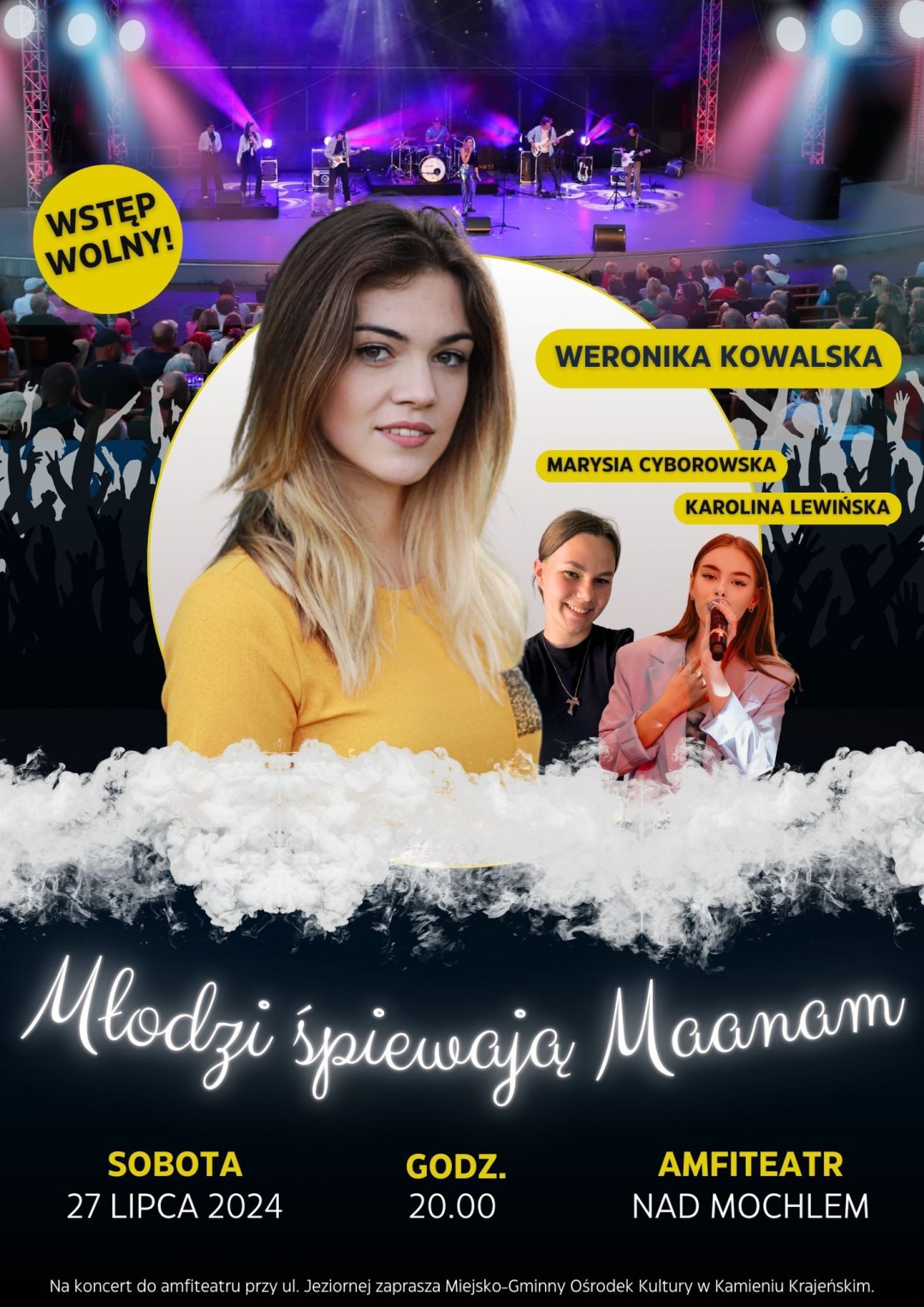 Miejsko - Gminny Ośrodek Kultury w Kamieniu Krajeńskim zaprasza dziś (27.07) na koncert piosenek zespołu Maanam