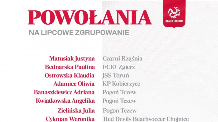 Sześć zawodniczek Red Devils Ladies Chojnice powołanych do reprezentacji Polski Kobiet w Beach Soccerze