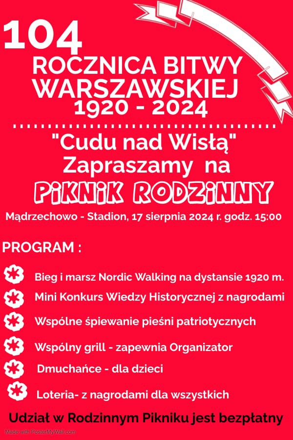 W Mądrzechowie, w gminie Byt&oacute;w w sobotę 17 sierpnia odbędzie się piknik rodzinny