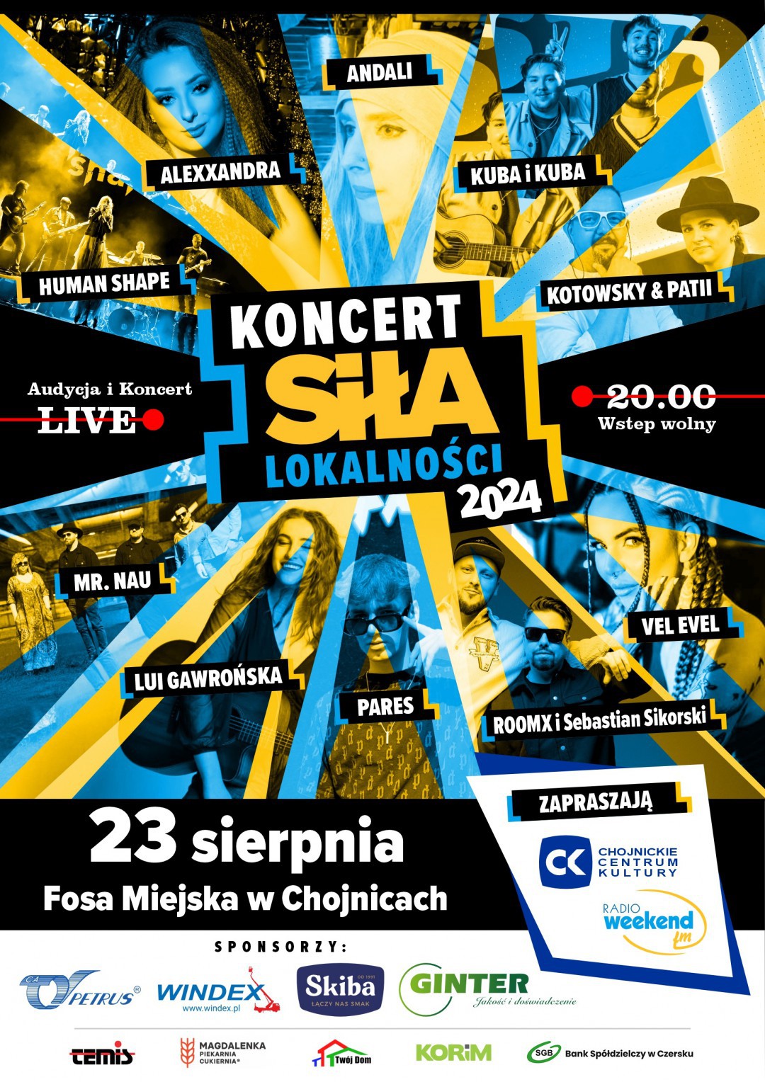 "Siła lokalności 2024". Dziś koncert i audycja live. W Fosie Miejskiej w Chojnicach i radiu Weekend FM. Start o 20:00