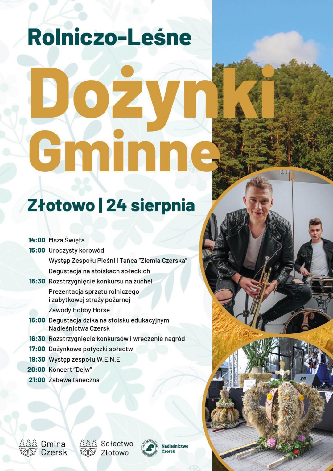 Jutro (24.08.) w Złotowie koło Czerska odbędą się Rolniczo-Leśne Dożynki Gminy Czersk