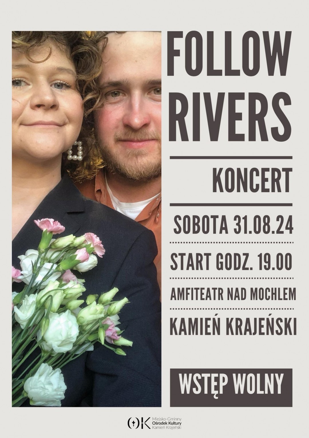 Duet Follow Rivers wystąpi dziś (31.08) w amfiteatrze nad jeziorem Mochel w Kamieniu Krajeńskim