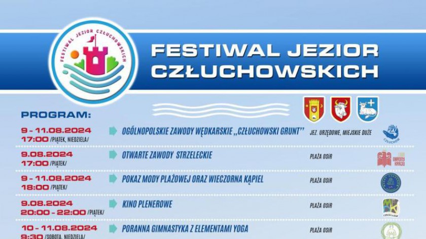 Kilkanaście wydarzeń przez trzy dni. Od dziś 9.08. do niedzieli 11.08. Festiwal Jezior Człuchowskich AKTUALIZACJA