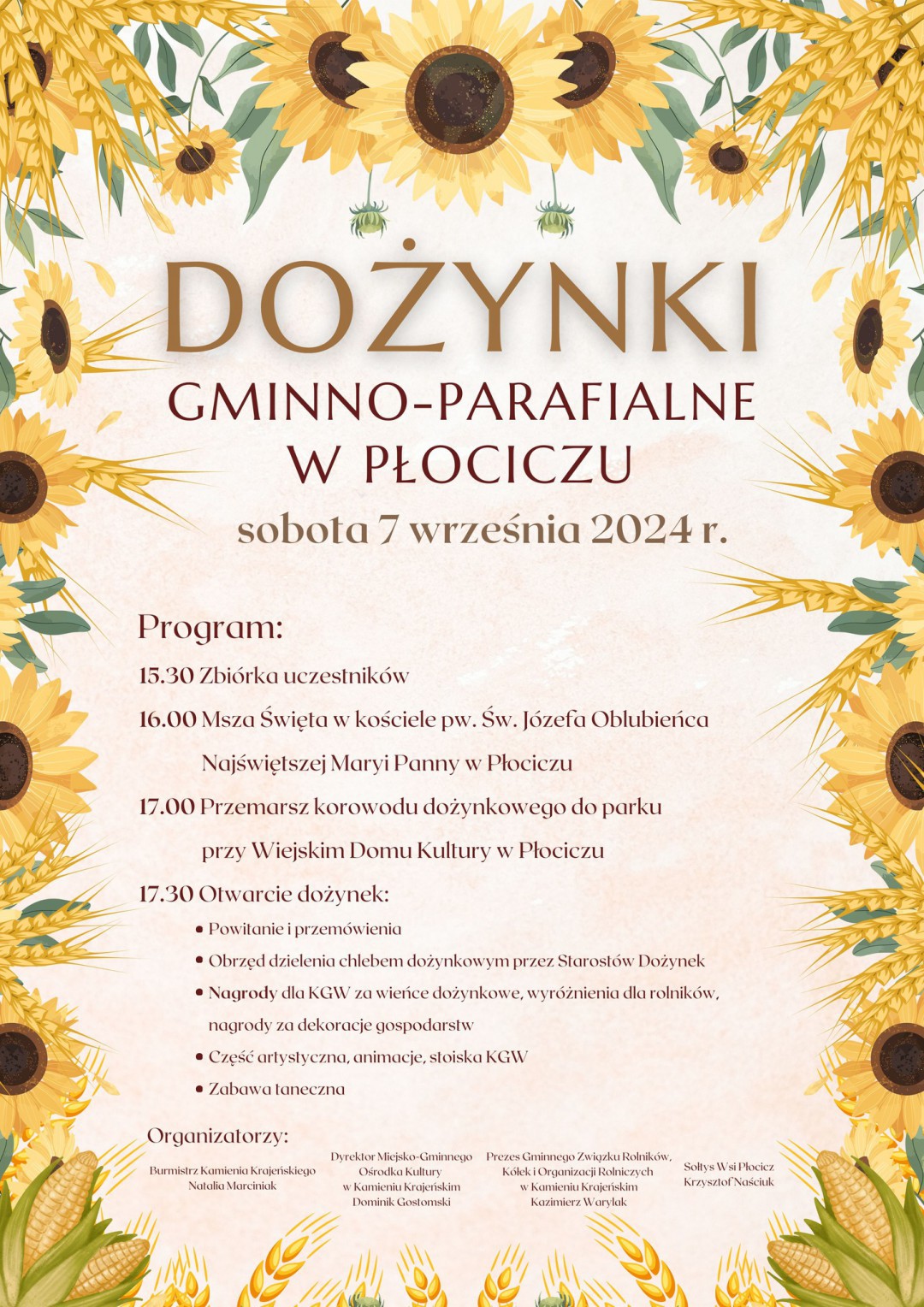 Rolnicy z Kamienia Krajeńskiego będą świętować dziś (7.09) dożynki w Płociczu
