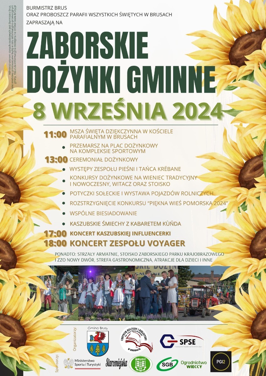 W niedzielę (8.09.) w Brusach Zaborskie Dożynki Gminne. Będą koncerty i konkursy