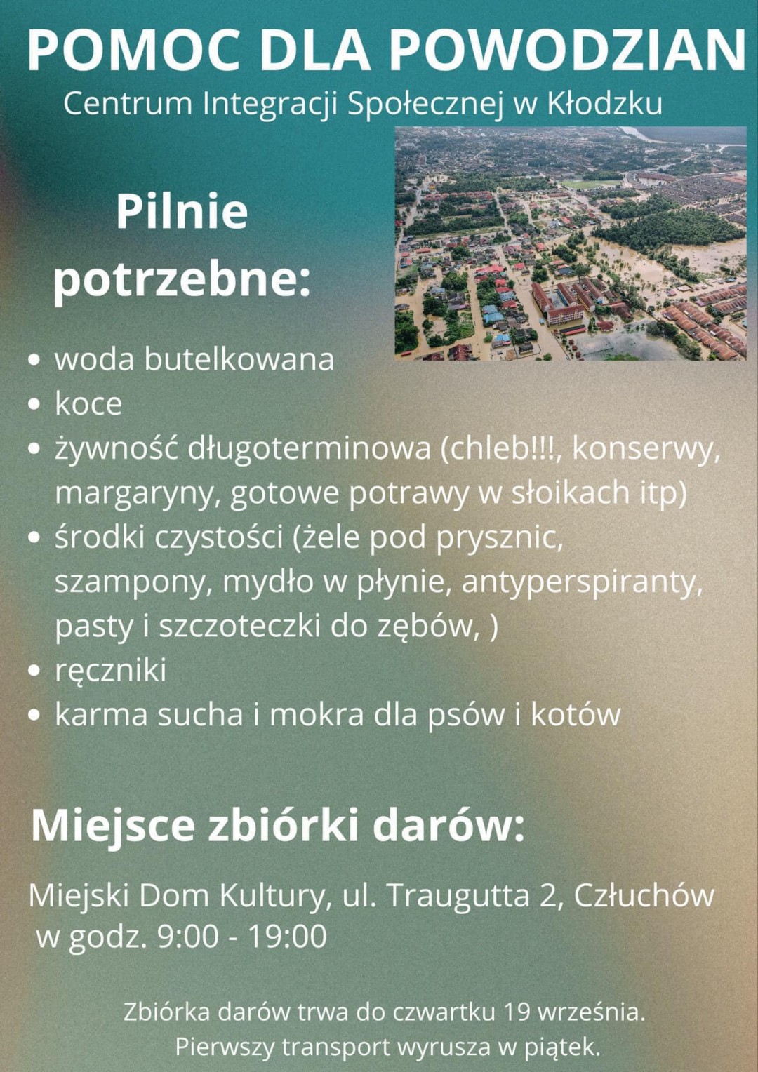Samorządy z powiatu człuchowskiego przeznaczą ćwierć miliona złotych dla powiatu kłodzkiego. Ruszyła też zbi&oacute;rka pieniędzy