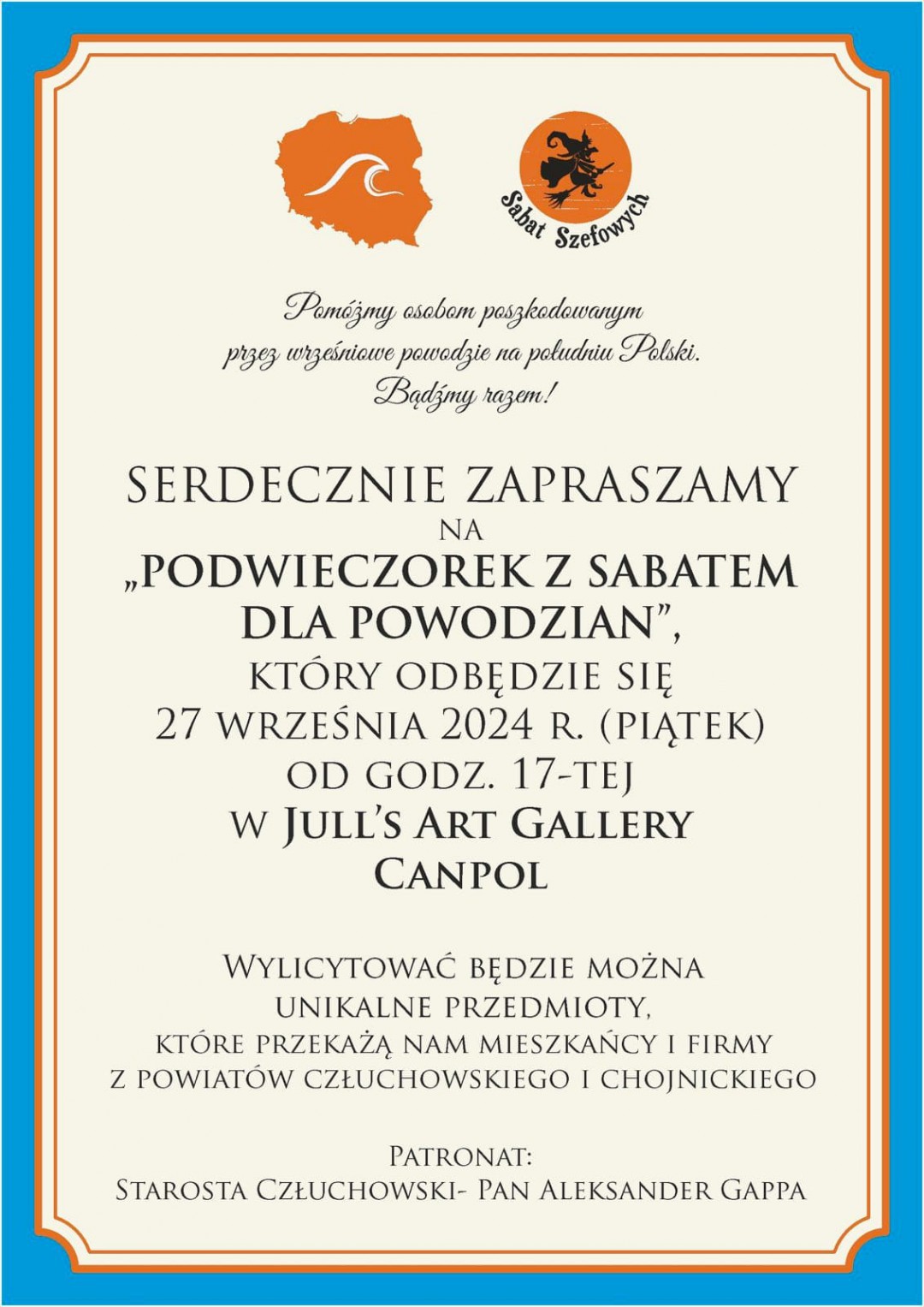W Sieroczynie pod Człuchowem dziś "Podwieczorek z Sabatem dla powodzian"