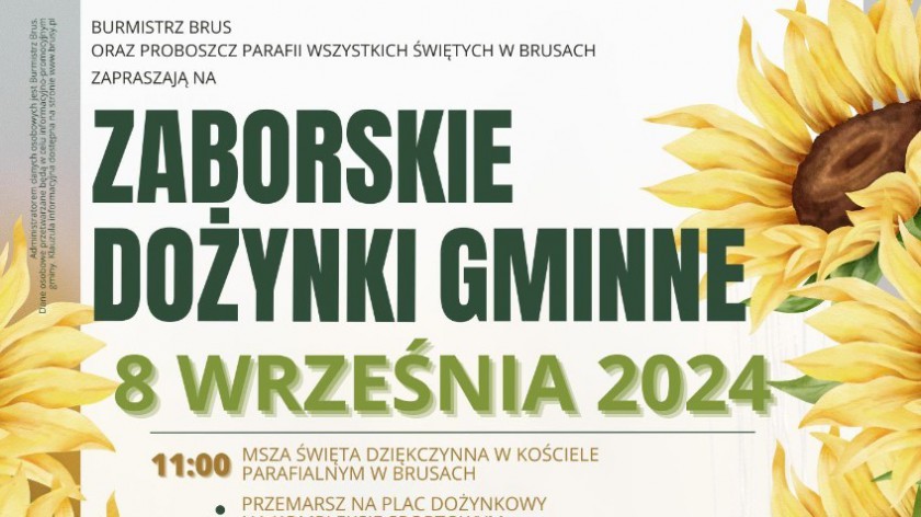 W niedzielę 8.09. w Brusach Zaborskie Dożynki Gminne. Będą koncerty i konkursy