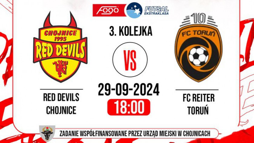 Trwa sprzedaż biletów na mecz FOGO Ekstraklasy Futsalu Red Devils vs FC Reiter Toruń - 29 września 2024!