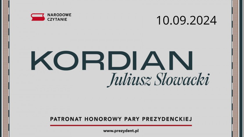 W Konarzynach jutro 10.09. Narodowe Czytanie Kordiana