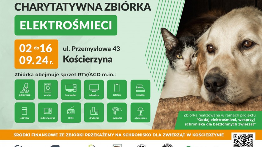 Charytatywna zbiórka elektrośmieci w Kościerzynie. Każdy kilogram zebranych elektrośmieci oznacza środki finansowe