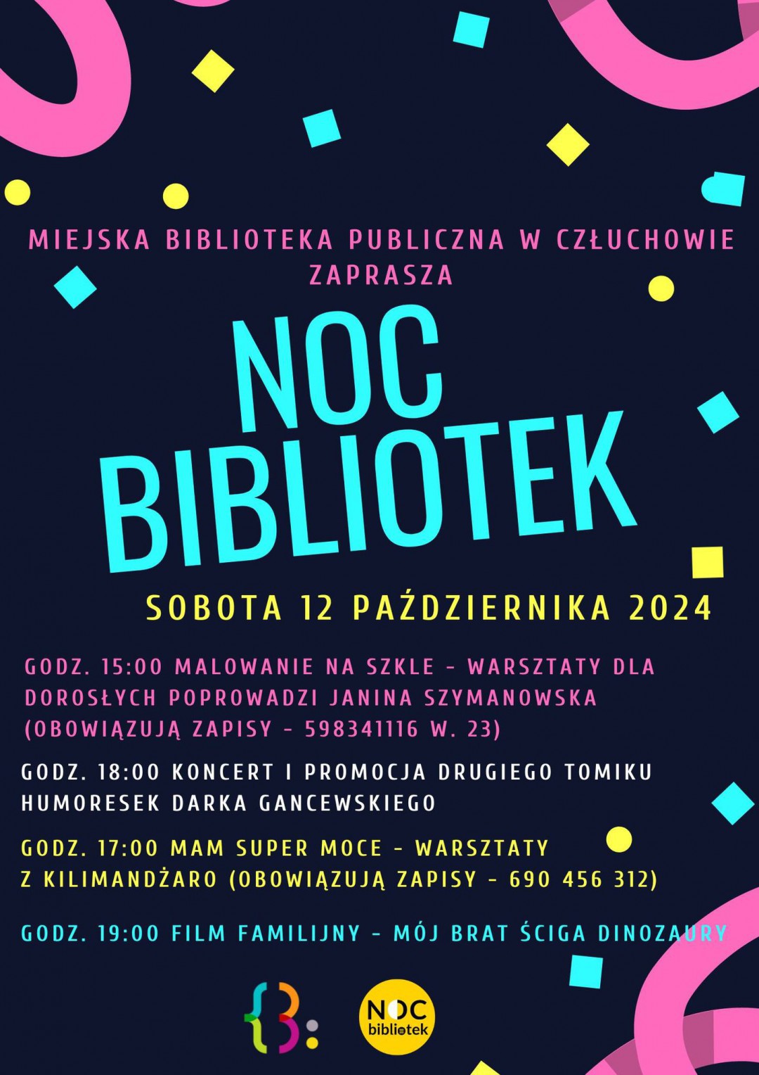 W sobotę (12.10.) Noc Bibliotek w Człuchowie. Na część wydarzeń obowiązują zapisy