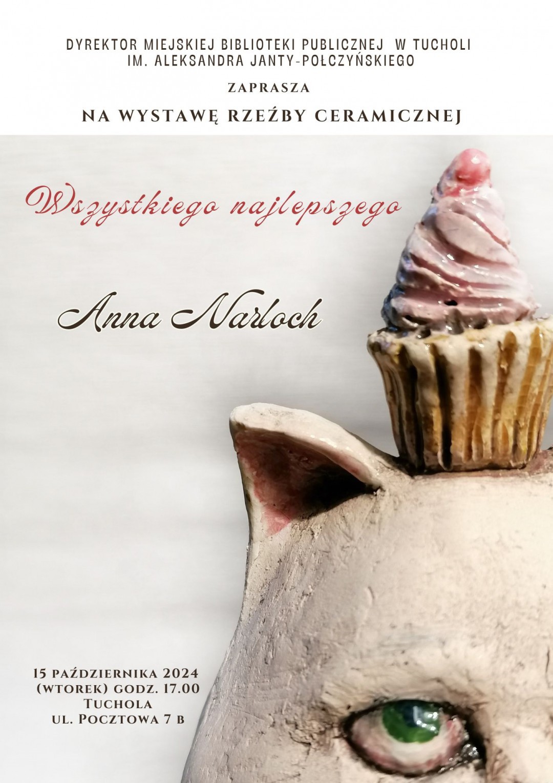 Wystawa rzeźby ceramicznej w Miejskiej Bibliotece Publicznej w Tucholi
