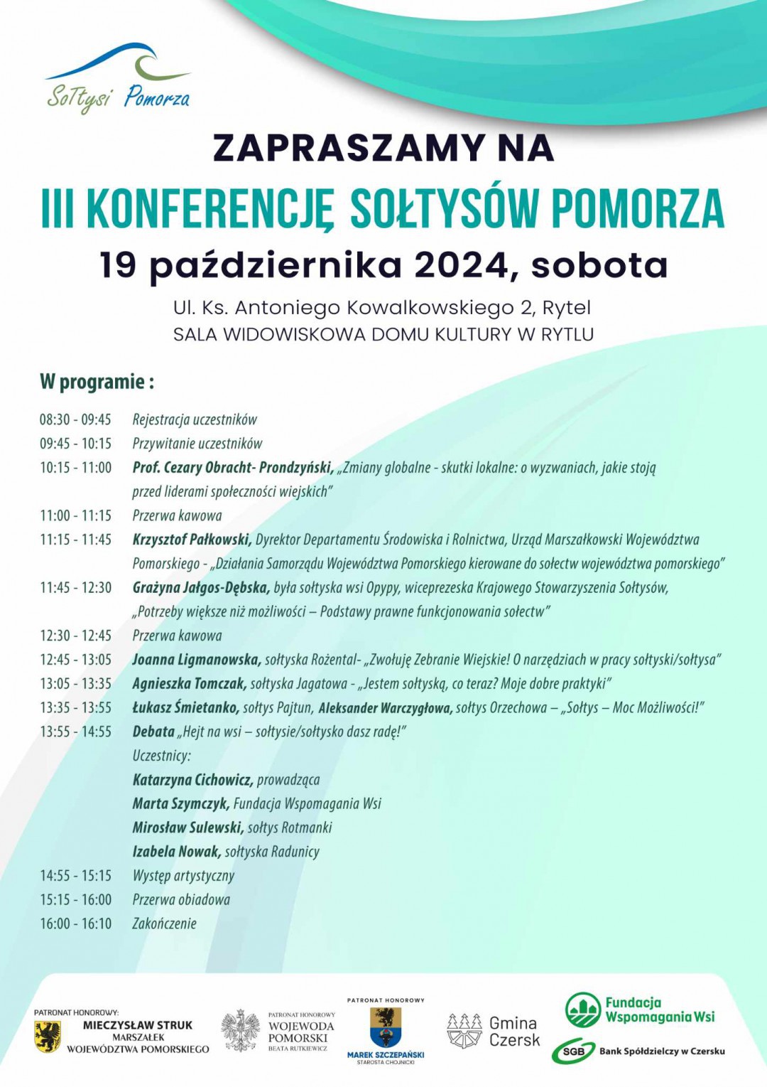 W sobotę (19.10) w Rytlu odbędzie się III Konferencja Sołtys&oacute;w Pomorza. Jeszcze można zapisać się na spotkanie