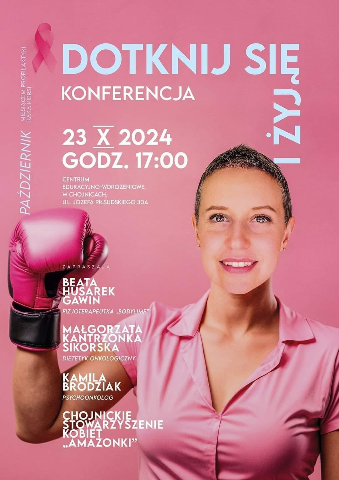 W Chojnicach odbędzie się konferencja "Dotknij się i żyj". Jej tematyka związana jest z profilaktyką i leczeniem raka piersi (ROZMOWA)