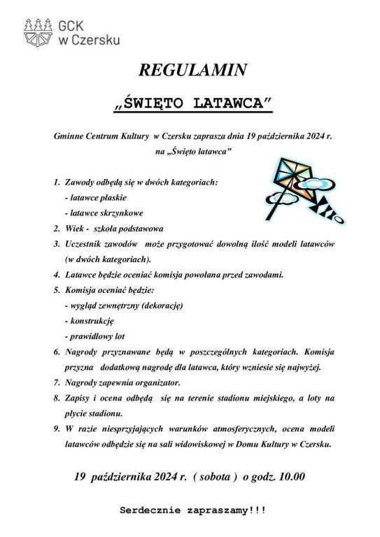 W Czersku w sobotę (19.10.) odbędzie się "Święto Latawca"