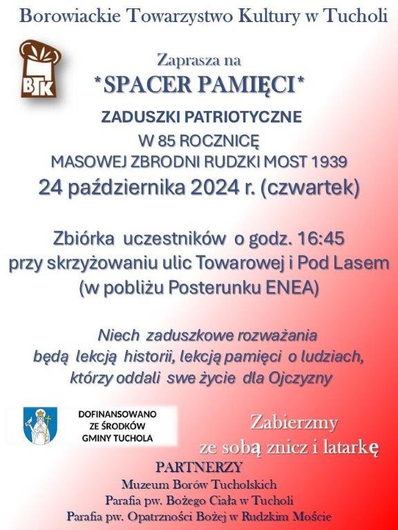 W czwartek (24.10) w Tucholi Zaduszki Patriotyczne