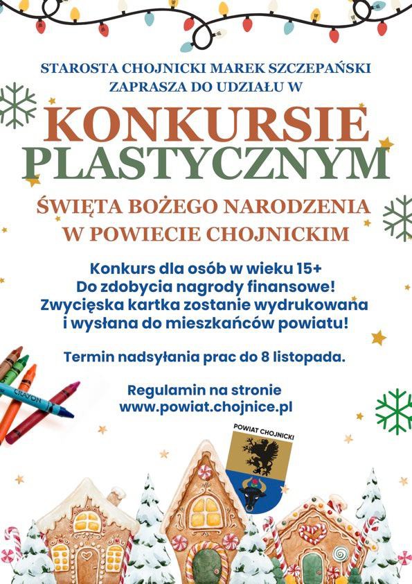 Trwa konkurs plastyczny "Święta Bożego Narodzenia w Powiecie Chojnickim"