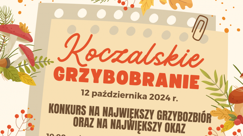 Kto zbierze najwięcej grzybów i znajdzie największy okaz? Jutro 12.10. Koczalskie Grzybobranie