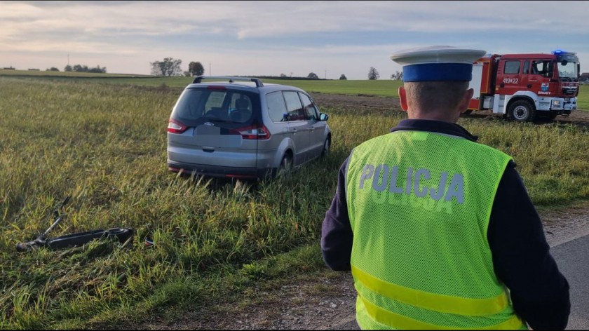 10-latek na hulajnodze elektrycznej potrącony w Brusach-Jagliach. Wyjechał z posesji wprost pod nadjeżdżający samochód FOTO