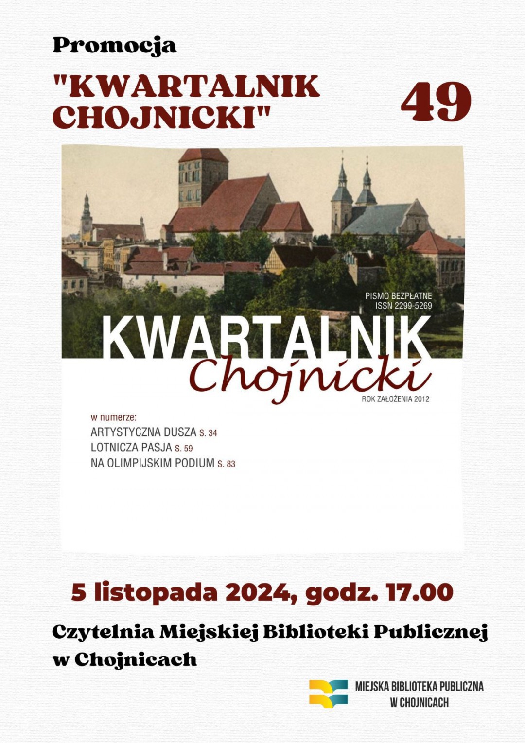 Dziś (5.11.) promocja 49. numeru "Kwartalnika Chojnickiego"