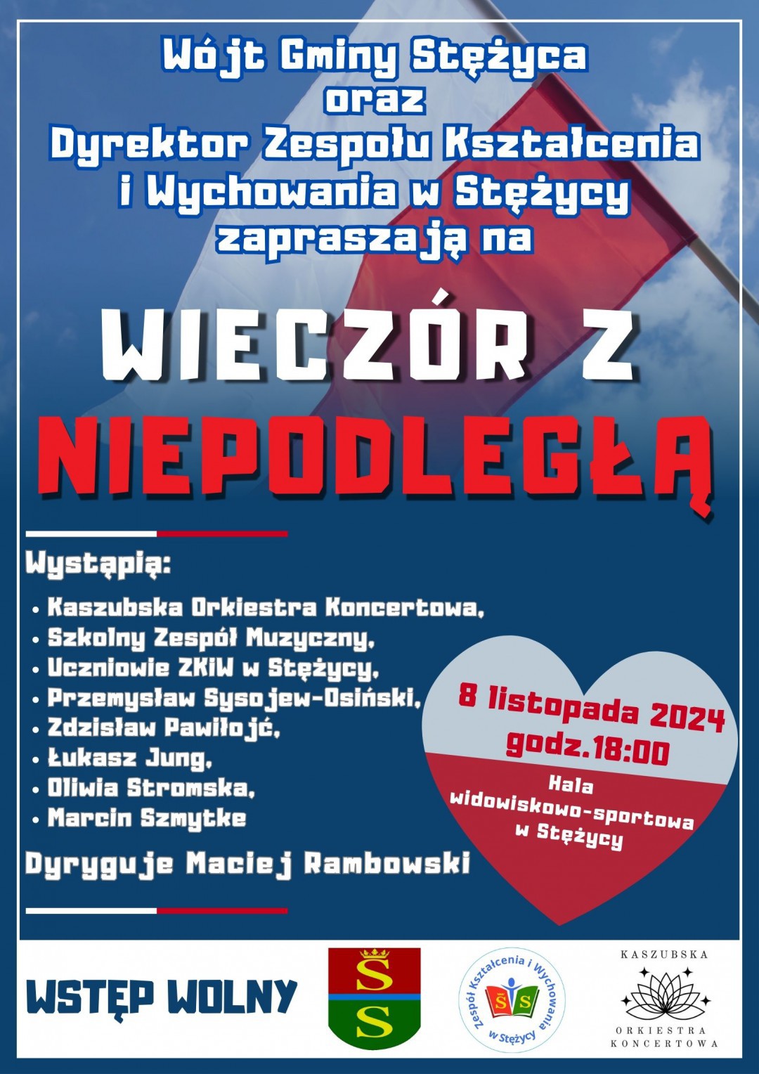 W Stężycy k. Kościerzyny dziś (8.11) Wiecz&oacute;r z Niepodległą