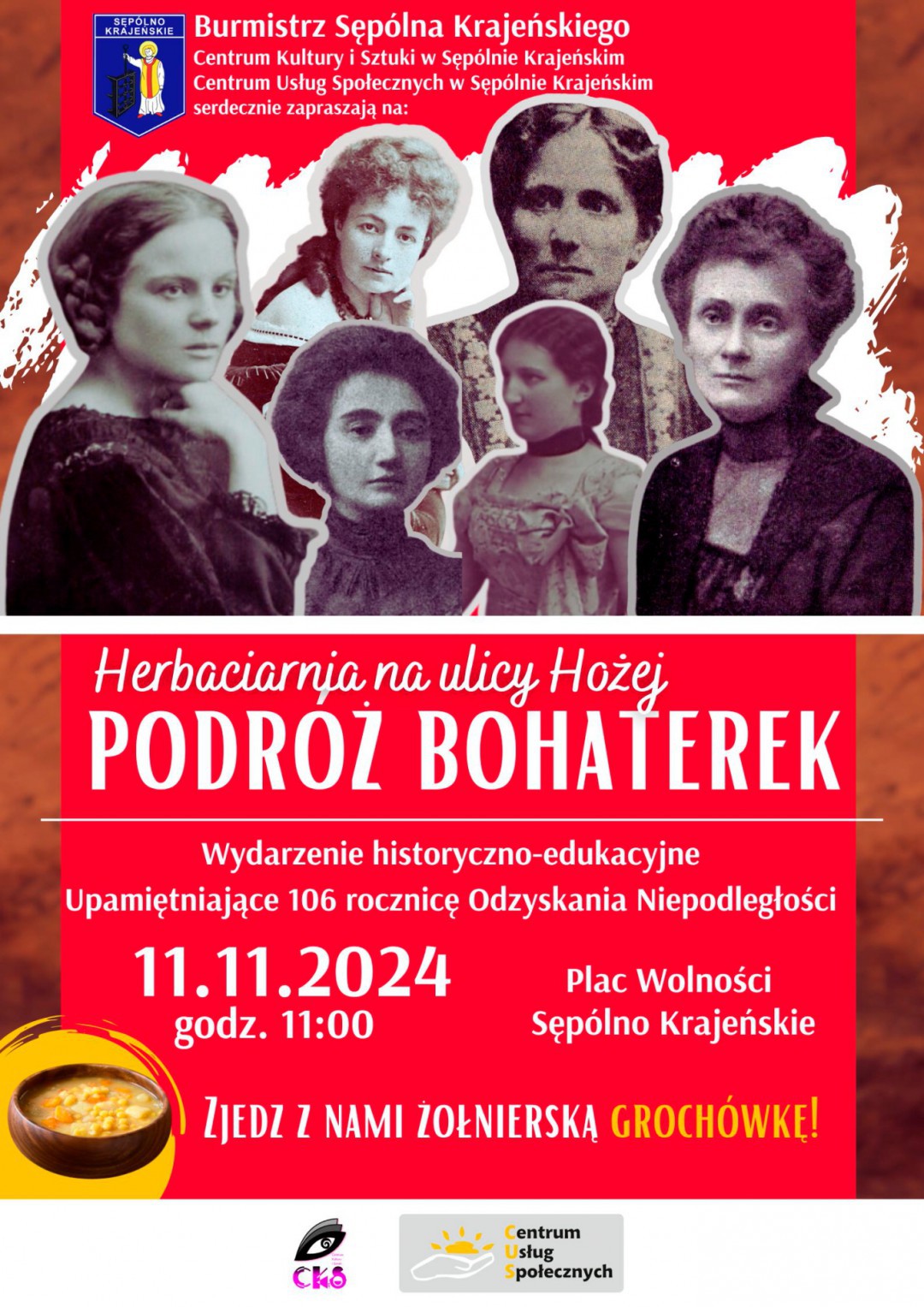 Centrum Kultury i Sztuki w Sęp&oacute;lnie zaprasza jutro (10.11) na obchody 106. rocznicy odzyskania niepodległości do Sęp&oacute;lna Krajeńskiego