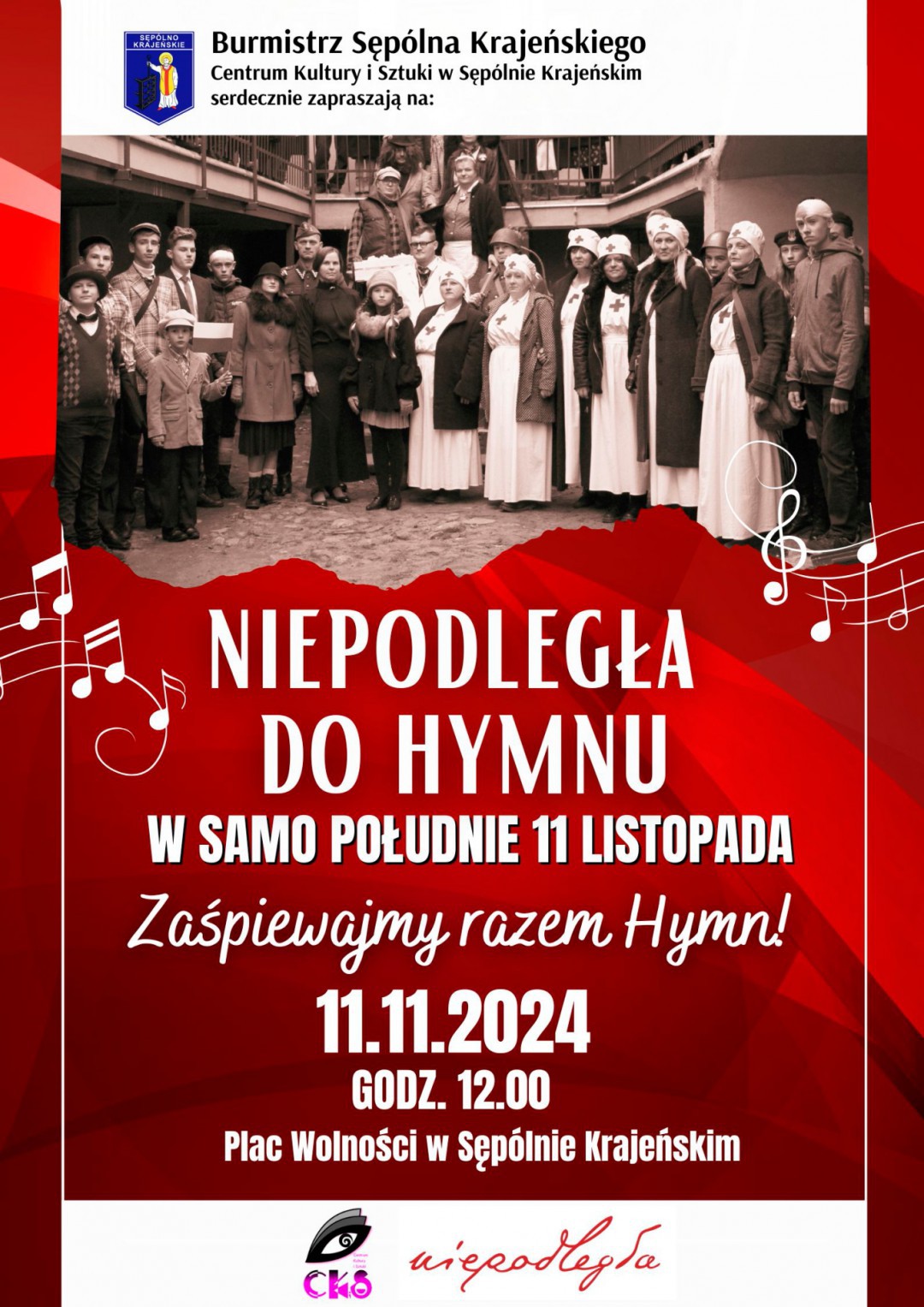 Centrum Kultury i Sztuki w Sęp&oacute;lnie zaprasza jutro (10.11) na obchody 106. rocznicy odzyskania niepodległości do Sęp&oacute;lna Krajeńskiego
