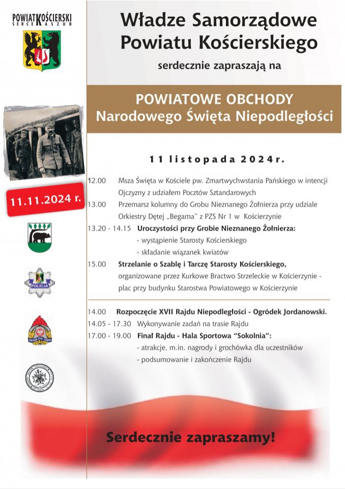 Wiele atrakcji będzie towarzyszyć obchodom święta niepodległości w Kościerzynie