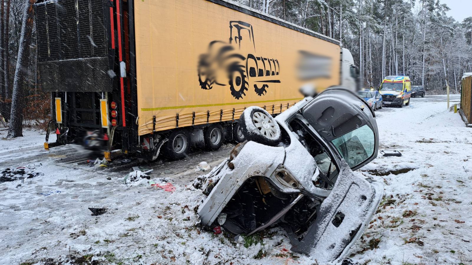 Tragiczny w skutkach wypadek na drodze krajowej nr 25 w Dobojewie, w gminie Człuch&oacute;w (FOTO)