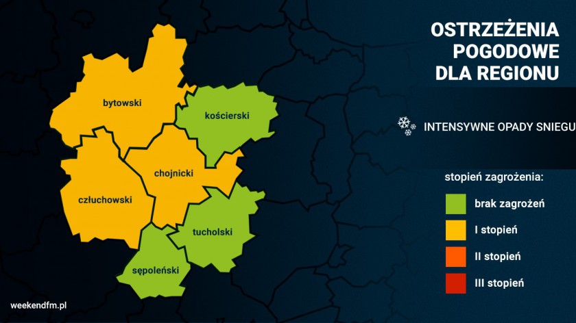 Spadnie nawet do 15 cm śniegu. IMGW wydał ostrzeżenie dla naszego regionu przed intensywnymi opadami śniegu