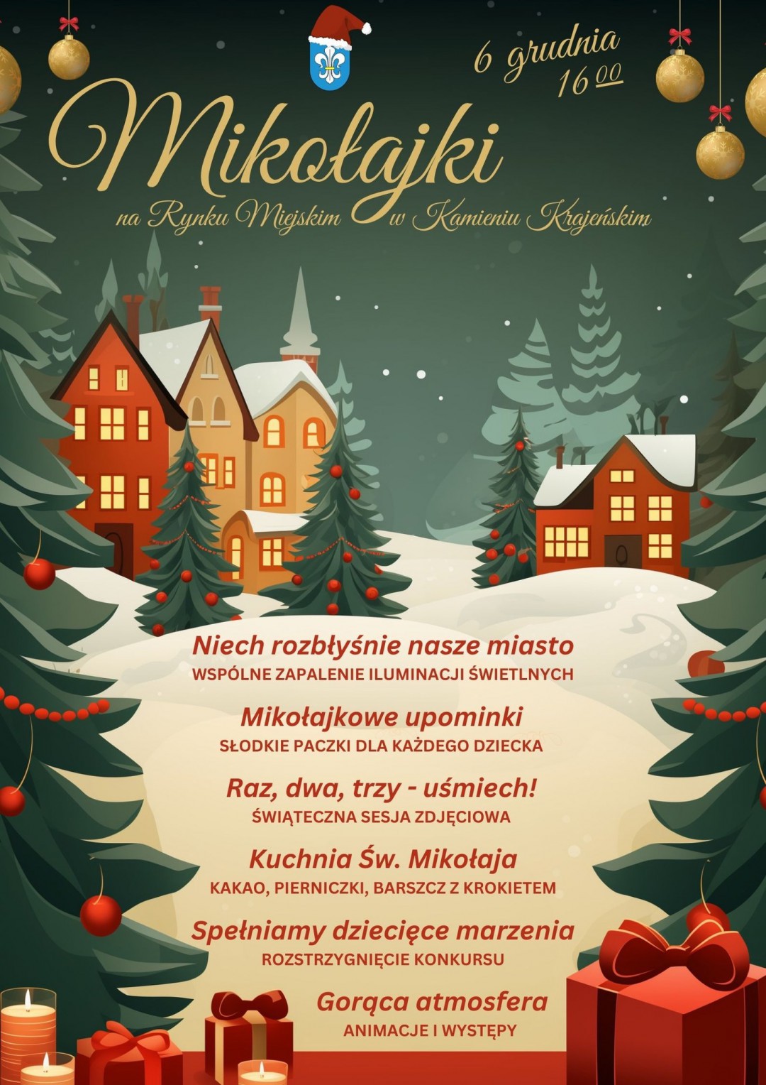Władze Kamienia Krajeńskiego zapraszają dziś (06.12) na mikołajki na rynku