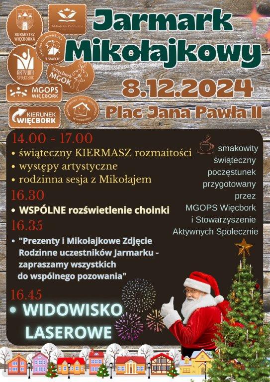 Dzisiaj (08.12) w centrum Więcborka odbędzie się Jarmark Mikołajkowy