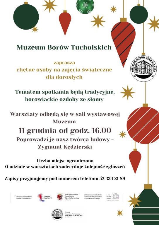 Świąteczne zajęcia dla dorosłych w Muzeum Bor&oacute;w Tucholskich. Można się zapisywać