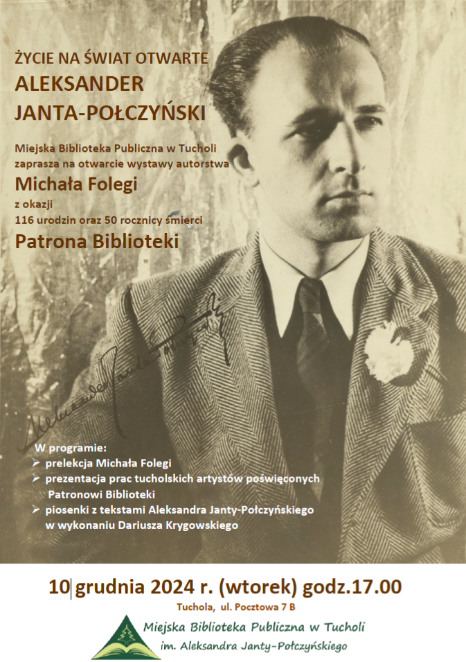 Wystawa w Miejskiej Bibliotece Publicznej w Tucholi, poświęcona jej patronowi