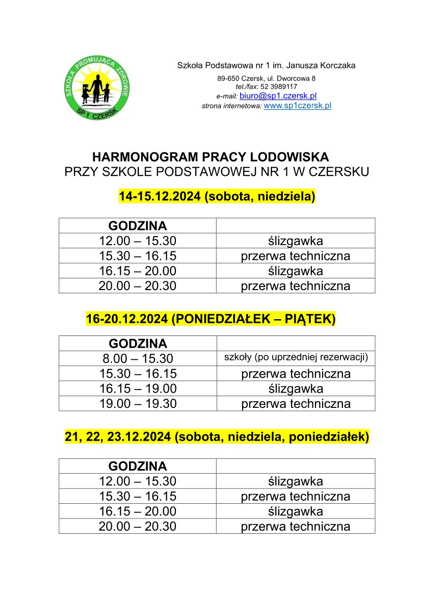 W sobotę (14.12) otwarcie nowego lodowiska w Czersku