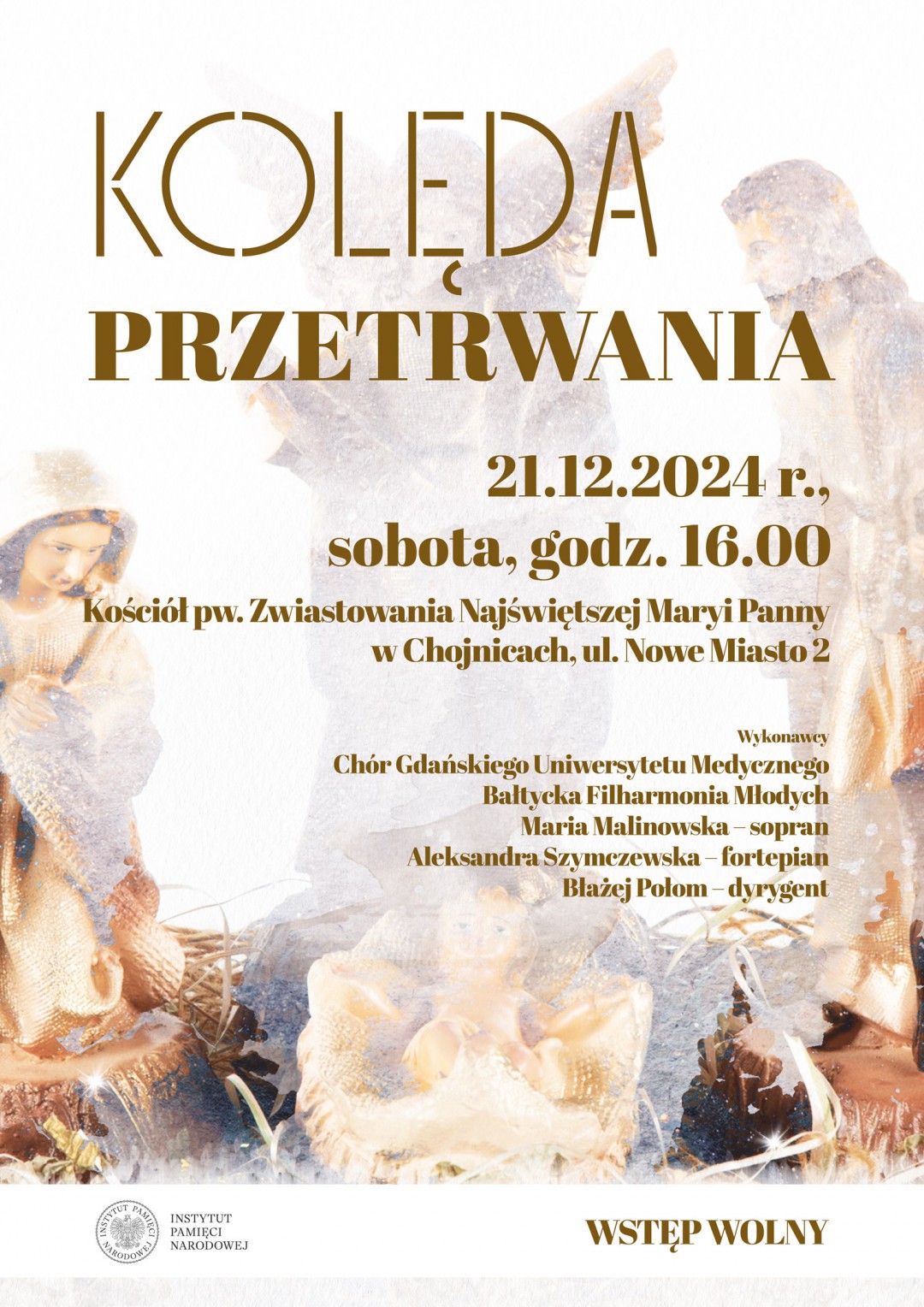 W kościele gimnazjalnym w Chojnicach w sobotę (21.12.) koncert w pn. "Kolęda Przetrwania"